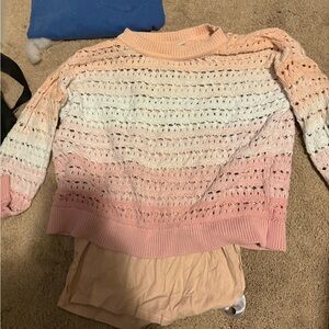 OshKosh B'gosh Pink and Cream Kids Sweater